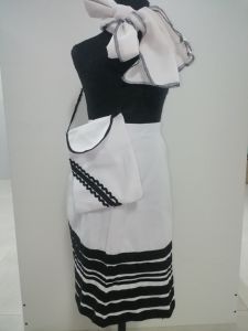 Kids Costumes to Hire - Traditional - White - Headscarf, bag, wrap skirt - 3pce